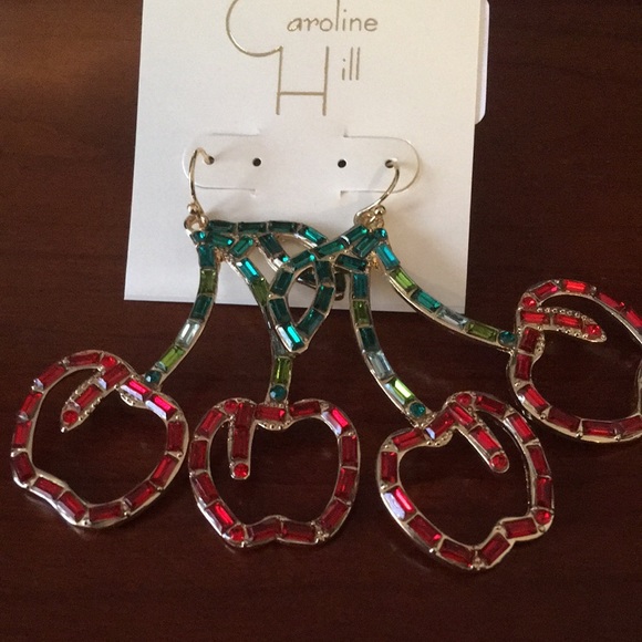 Crystal Cherry Earrings - Picture 5 of 5